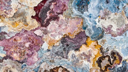 Naklejka premium Colorful mineral rock surface texture, closeup, abstract pattern background