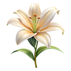white lily isolated on white