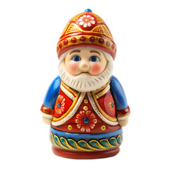 HandPainted Russian Dymka Figurine isolated on transparent background