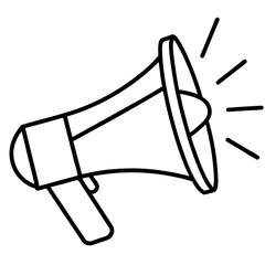 Minimalist Vector Icon of a Megaphone – Public Speaking & Marketing Concept