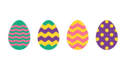 Colorful Easter Eggs with Different Patterns