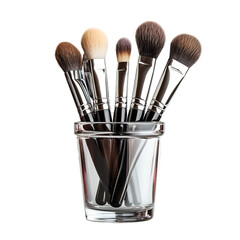 Makeup brushes in glass holder beauty tools professional kit
