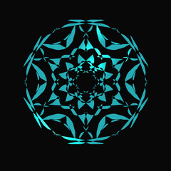 Vibrant abstract circular design with swirling brushstrokes in a spectrum of colors.