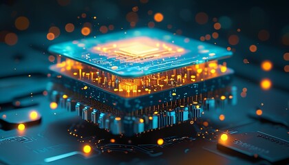 Microchip Design Showcasing Glow Activated Circuit 