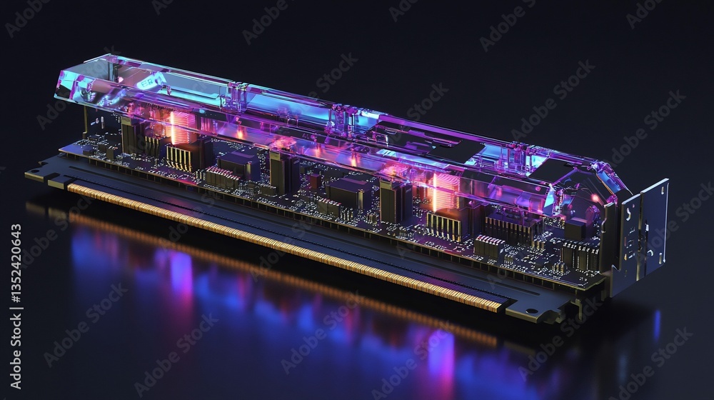 Aufkleber futuristic ram module: high-performance computer memory with transparent casing