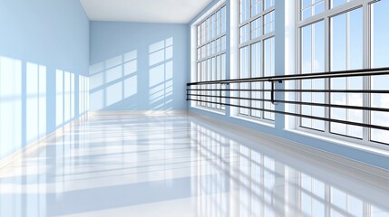 Obraz premium Bright and Spacious Modern Dance Studio with Large Windows
