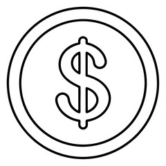 Clean Line Art Vector Icon of a Bank with Pillars – Money & Finance Concept