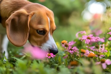 beagle puppy in the grass