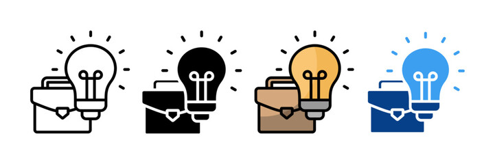 Business Ideas  Icon Set Multiple Style Collection