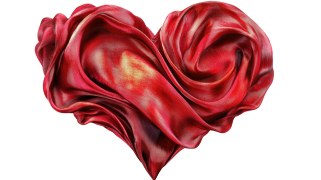 Red Silk Heart Shape