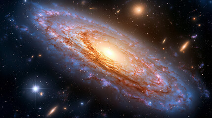 Fototapeta premium A breathtaking spiral galaxy illuminating the cosmos