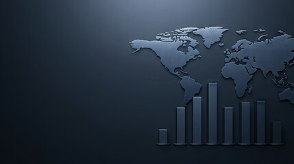 A visually striking world map features a bar graph design that effectively illustrates global data trends, all set against a dark background