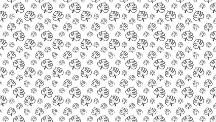 Seamless Pattern of Hand Drawn Trees in Black and White