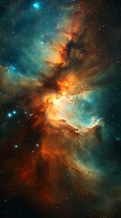 Obraz premium Luminous nebula cosmic vibrant glow high resolution background