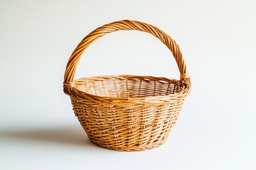 Obraz premium a wicker basket on white background 