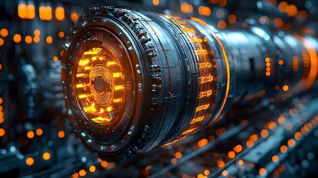 Futuristic electric generator powering a vibrant cityscape