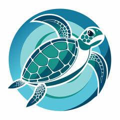 Obraz premium sea turtle logo