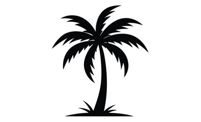 Obraz premium Palm tree silhouettes with tropical leaves vector