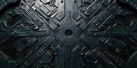 Fototapeta premium A symmetrical composition of complex futuristic geometric patterns