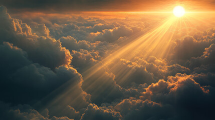 Vector realistic eclipse transparent effect with clouds and light rays on dark background