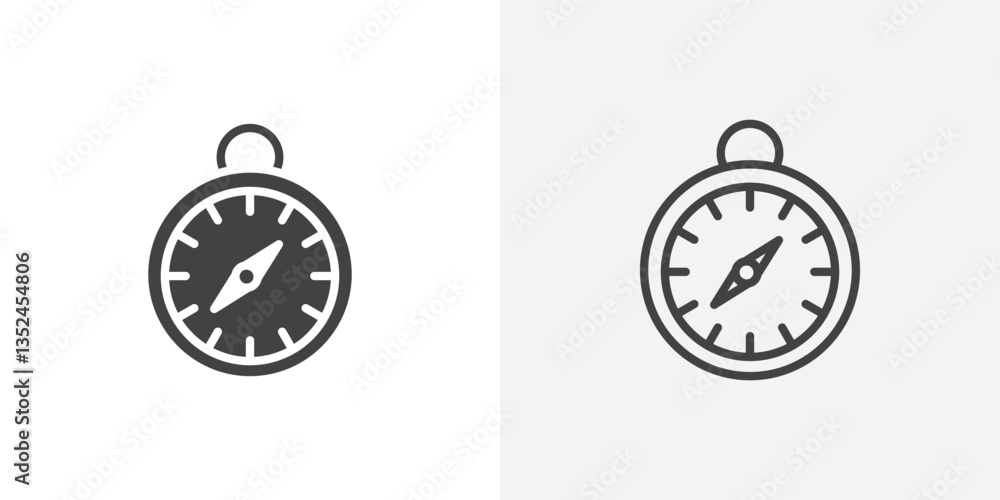 Poster compass icon set. vector icons for apps and website ui design