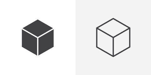 Cube vector icon symbol. illustration sign collection.