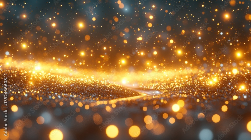 Canvas Prints glowing particles and lights create an abstract landscape scene