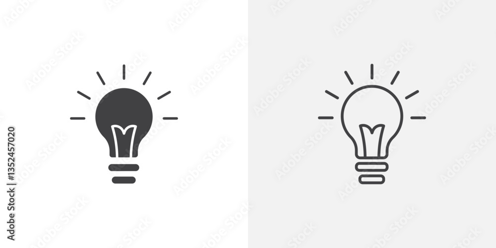 Poster lightbulb icon set. vector icons for apps and website ui design