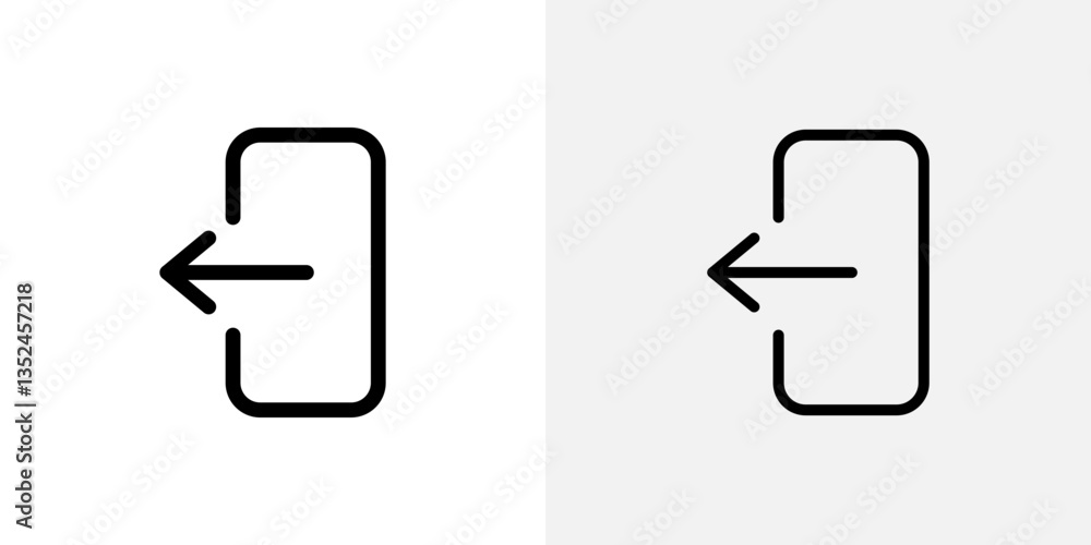 Poster log out icon vector set in black flat and line stroke style