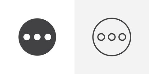 More icon vector set in black flat and line stroke style