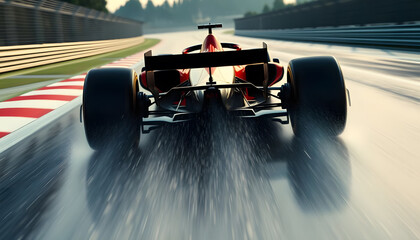 Side shot of a Formula 1 car mid
