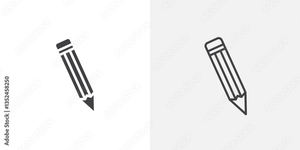 Canvas Prints pencil icon vector set in black flat and line stroke style
