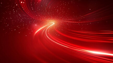 Product showcase on a red-themed exhibition booth with golden particles, perfect for business, commercial celebrations, product launches, and e-commerce events, with ample whitespace background to emp