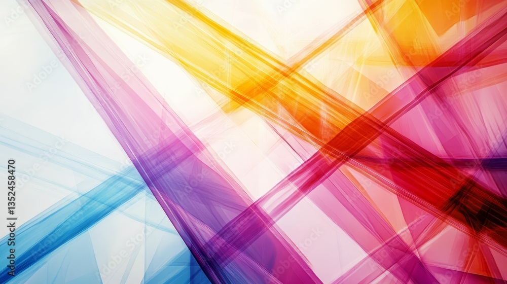 Poster abstract lines overlapping creating vibrant color gradients