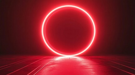 Product showcase on a red-themed exhibition booth with golden particles, perfect for business, commercial celebrations, product launches, and e-commerce events, with ample whitespace background to emp