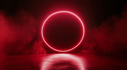 Product showcase on a red-themed exhibition booth with golden particles, perfect for business, commercial celebrations, product launches, and e-commerce events, with ample whitespace background to emp