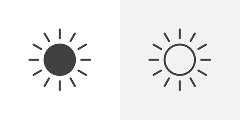 Sun vector icon symbol. illustration sign collection.
