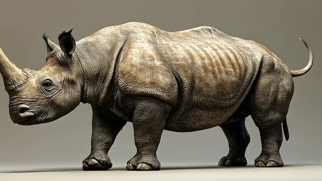 Majestic Rhino: A 3D Render of a Powerful Creature