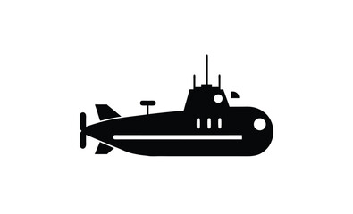 Submarine silhouette vector with periscope details