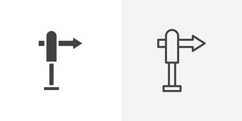 Fototapeta premium Veleta icon vector set in black flat and line stroke style