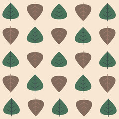 Obraz premium Vector green, yellow and orange leaf. Autumn seamless background with autumn leaves vector for wallpaper, textile, surface, fashion, card, stationary, home decor and wrapping