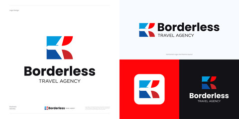 Letter B plane logo icon design vector element, Creative abstract geometric symbol Initial B with aircraft, usable for aviation, travel agency, tour guide and online ticket and accommodation booking. © Erips.id