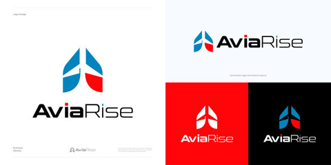 Letter A plane logo icon design vector element, Creative abstract geometric symbol Initial A with aircraft, usable for aviation, travel agency, tour guide and online ticket and accommodation booking.