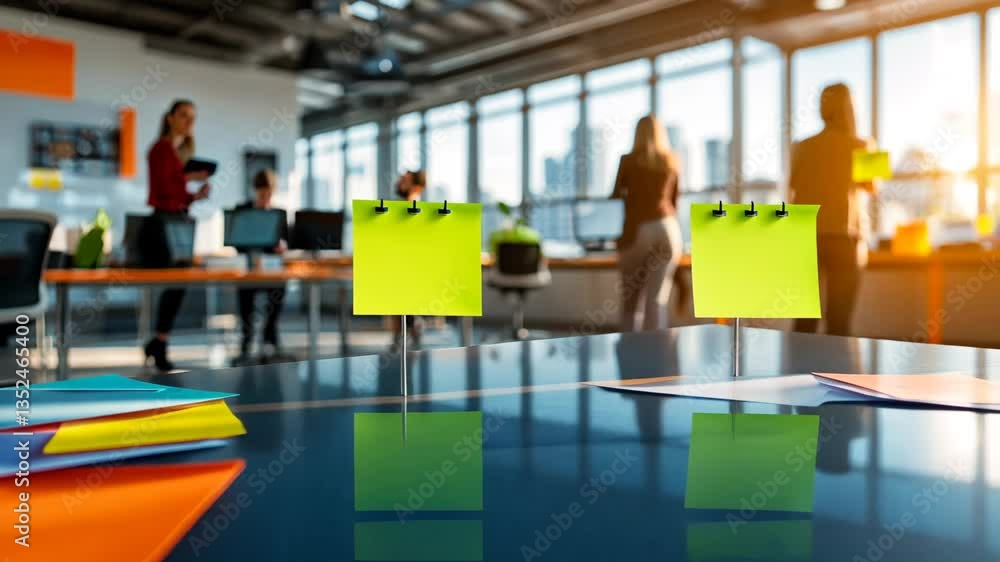 Poster collaborative team working in a modern office environment generative ai