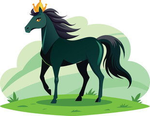 vector illustration of a cartoon horse