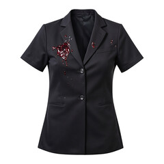 Naklejka premium A tailored flight attendant uniform with a red wine stain capturing elegance and mishap in one image