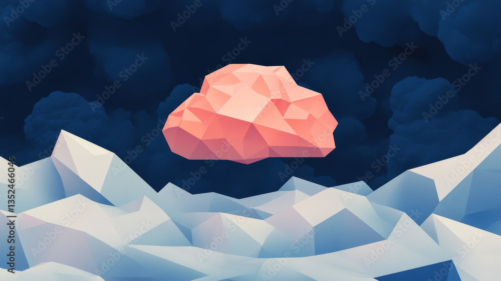 Poster cloud computing technology database security concept backup transfer. there is a large cloud icon pr