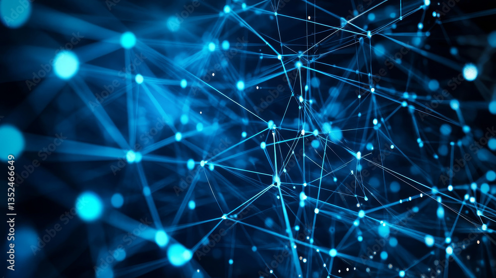 Poster digital network data and communication network concept abstract background