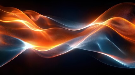 Obraz premium Abstract Orange and Blue Energy Waves