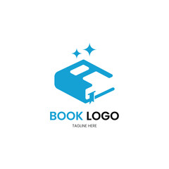 book logo design with letter A. bookstore, library and printing logo